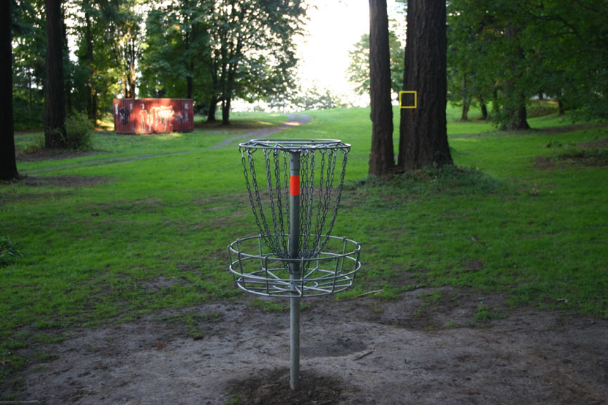 Pier Park Disc Golf Course Portland, Oregon Hole 18 Bullseye Disc